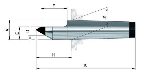 Fixed punch tip DIN 806 carbide insert half tip MK 3