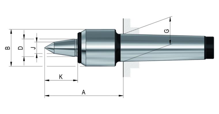 1024202205 Otočný hrot 60°, MK6, slim s prodlouženou špičkou