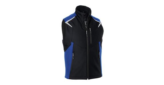 Softshell. vesta BODYFORCE, černá/chrpová modrá, velikost 4XL