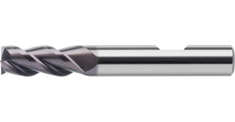 1095005722 VHM stop. fréza, zuby=3, průměr 4,0 x 11 x 57 mm, 45°, stopka HB, TiAlN