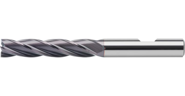 1095005702 VHM stop. fréza, zuby=4, pr. 3,0 x 15 x 57 mm, 45°, stopka HB, TiAlN