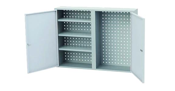 Hanging cabinet HxWxD 750x1000x200mm 2 doors 3 shelves hous./doors RAL7035/7035