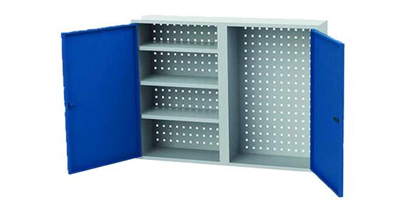 Hanging cabinet HxWxD 750x1000x200mm 2 doors 3 shelves hous./doors RAL7035/5010