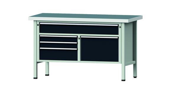 Díl. stůl ANKE model 256 V, panel s univ. potahem, 1500x700x900mm, RAL 7035/7016