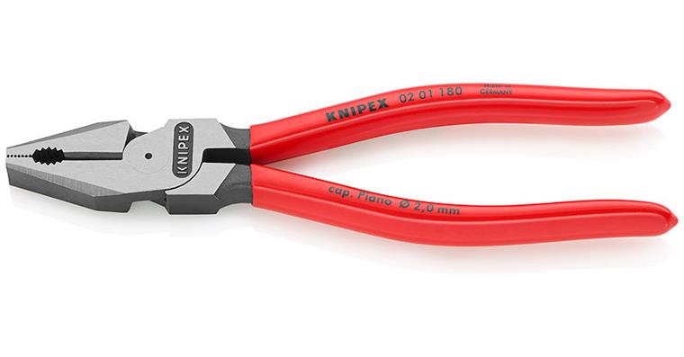 1056180101 Kombinované kleště pro náročné použ. KNIPEX,180 mm, lešt. hlava, plast. rukojeť