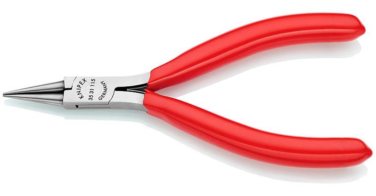1001525003 Uchop. kleště na elektroniku,115 mm, kulaté čelisti, s plast. rukojetí