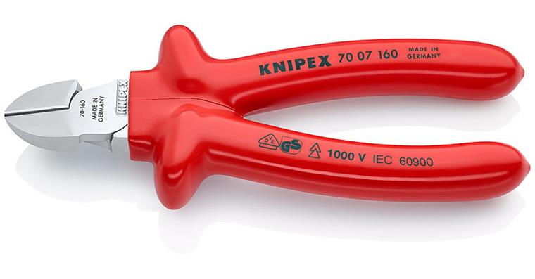 1062612101 Diagonal cutters, chrome-plated, dip-insulated VDE 160 mm Article 70 07 160