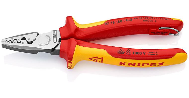 1001500519 Crimping pliers for wire end ferrules insulated VDE 180 mm Article 97 78 180 T