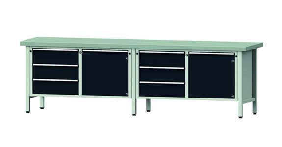 Díl.stůl ANKE, m 106 V, pozinkovaná deska 2800x700x850 mm RAL 7035/7016