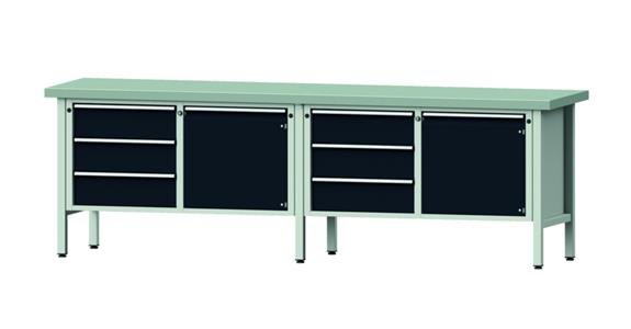 Díl.stůl ANKE,m 106 V, pozinkovaná deska 2800x700x900 mm RAL 7035/7016