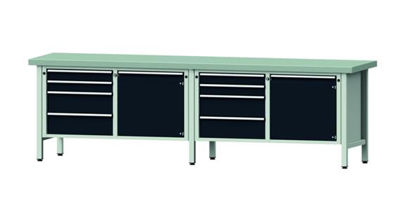 Díl.stůl ANKE,m 131 V, pozinkovaná deska 2800x700x850 mm RAL 7035/7016