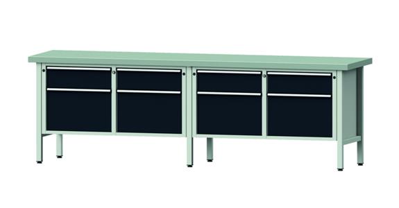 Díl.stůl ANKE,m 205 V, pozinkovaná deska 2800x700x900 mm RAL 7035/7016
