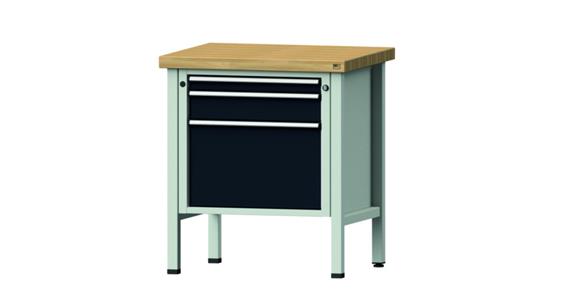 Dílenský stůl ANKE, model 57 V ZBP, nos. 1500 kg, DxHxV 800x700x900 mm, RAL 7035