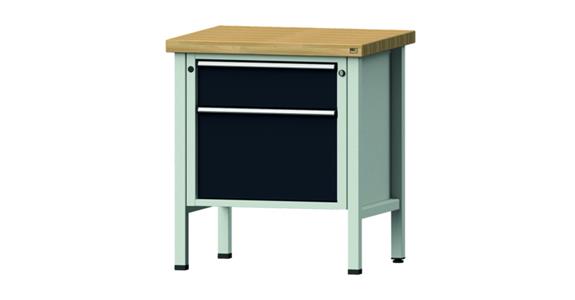 Dílenský stůl ANKE, model 55 V ZBP, nos. 1500 kg, DxHxV 800x700x900 mm, RAL 7035