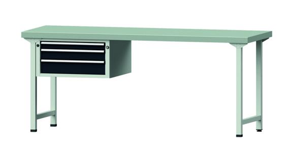 ANKE, kombi. prac. stůl 522 V, deska se Zn pl., 2000x700x850 mm, RAL 7035/7016