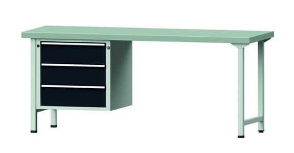 ANKE, kombi. prac. stůl 726 V, deska se Zn pl., 2000x700x850 mm, RAL 7035/7016