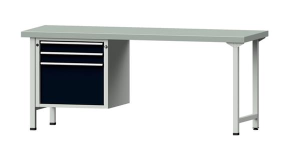 ANKE, kombi. prac. stůl 722 V, deska se Zn pl., 2000x700x850 mm, RAL 7035/7016
