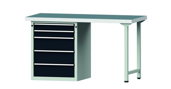 Combination workbench 1500x700x850mm model 810V universal plate RAL7035/7016