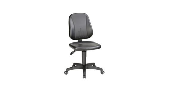 Work swivel chair Unitec with castors seat height 440-620 mm synthetic leather