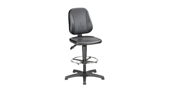 Work sw. chair Unitec w/ glider and foot ring seat height 580-850 mm synth. lea.
