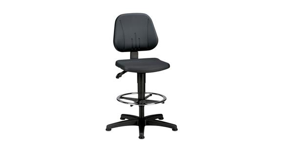 Work swiv. chair Unitec w/ glider+foot ring seat height 580-850 mm integral foam