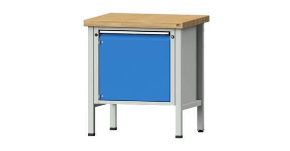 Dílenský stůl ANKE 12 V, bukový masiv, nosnost 1500 kg, 800x700x900 mm, RAL 7035