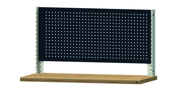 Workbench superstructure WxH 1500x800 mm 1x perforated metal plate RAL 7035/7016