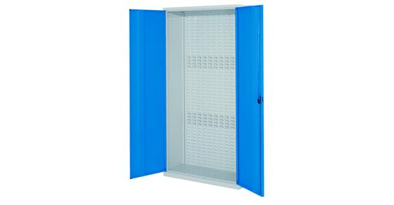 Slotted panel cabinet H1950xB1000x410 mm 7035/5012 unequipped