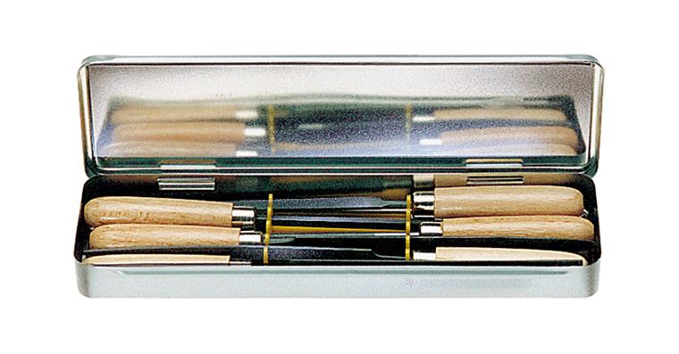 1095012848 Sada klíč. pilníků, 6 ks, délka seku 100 mm, sek 2, dřev. rukojeť, pouzdro
