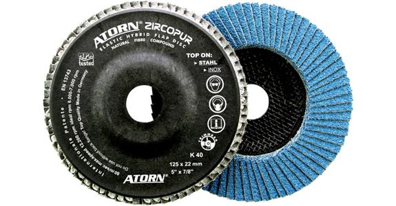 Lamelový kotouč ATORN Zircopur, 125x22,2 mm, zrnitost 120, zirkon