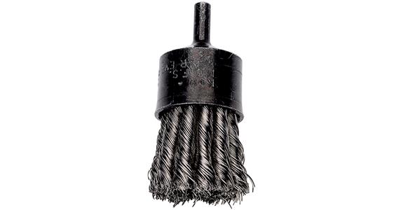 Drátěné koncové kartáče ATORN, pr. 20 mm, dřík 6 mm, splétaný ocel. drát 0,25 mm