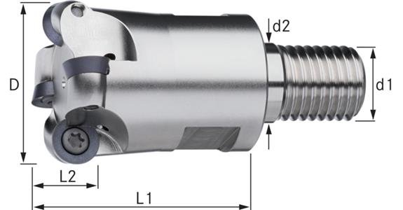 Nástrčná šroub. kopírovací fréza ATORN, průměr 25,0 mm, T2, M12, 2 řezné hr.