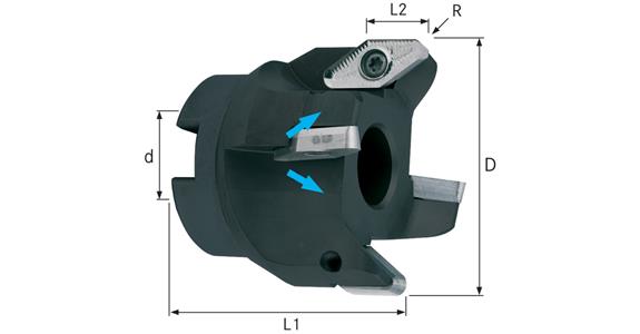 Úhlová frézovací hlava ATORN pro VCGT220530, 42,0 mm, T=3
