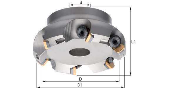 Rovinné frézy ATORN, 45°, 250,0 mm, T=13