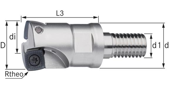Vícenásobná nástrčná šroub. fréza ATORN, vys. posuv, 42 mm, stopka M16, T=5