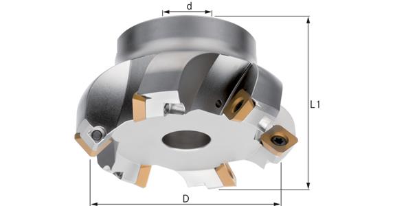 Rovinné frézy ATORN, 45°, 80,0 mm, T=7