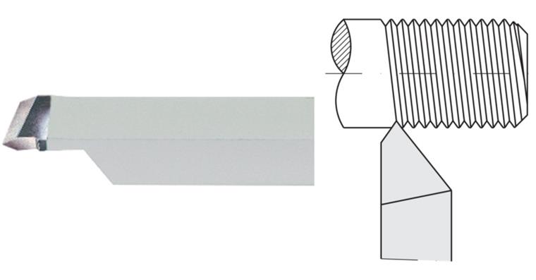 1095006658 Nástroj na řezání závitů, 60°, HSSE, čtyřhran, 12mm x 12mm