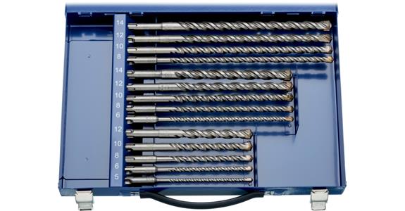 Sada příklepových vrtáků ATORN CC, T=2, 14 ks, 5,0 – 14,0 mm, pro SDS-plus