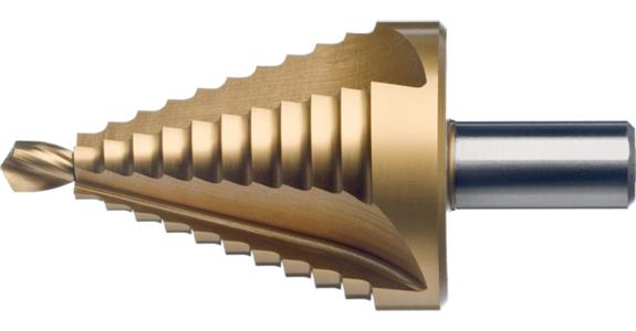 Stupňovitý vrták ATORN HSS TiN, přímá drážka, 9,0 mm–36,0 mm, typ A1