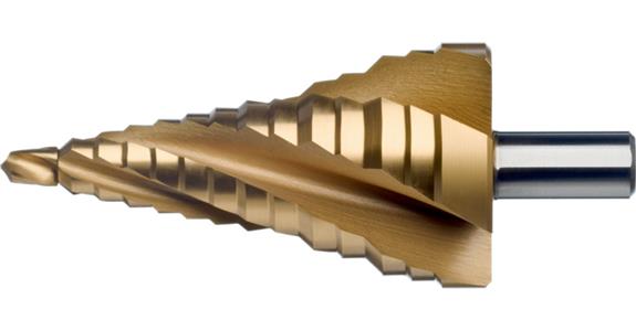 Stupňovitý vrták ATORN HSS TiN, spirálová drážka, 12,5 mm–28,3 mm, typ E1