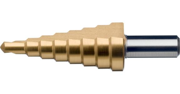 Stupňovitý vrták ATORN HSS TiN, přímá drážka, 6,0 mm–30,0 mm, typ 3