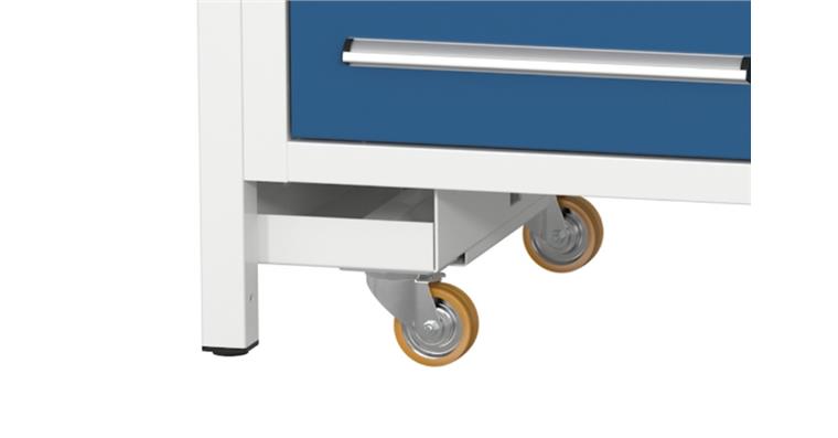 1082000323 Skříňový pracovní stůl Š1500×H750×V840 mm 2 zásuvky 2 dveře RAL7035/7016