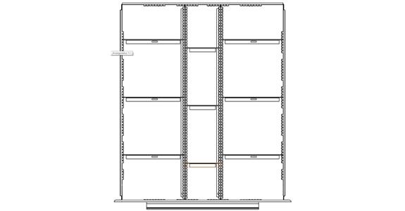 Drawer divider set 12 compartments height 150 mm D series