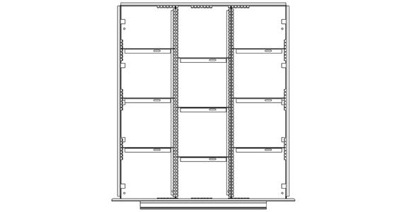 Drawer divider set 12 compartments height 120 mm DB series