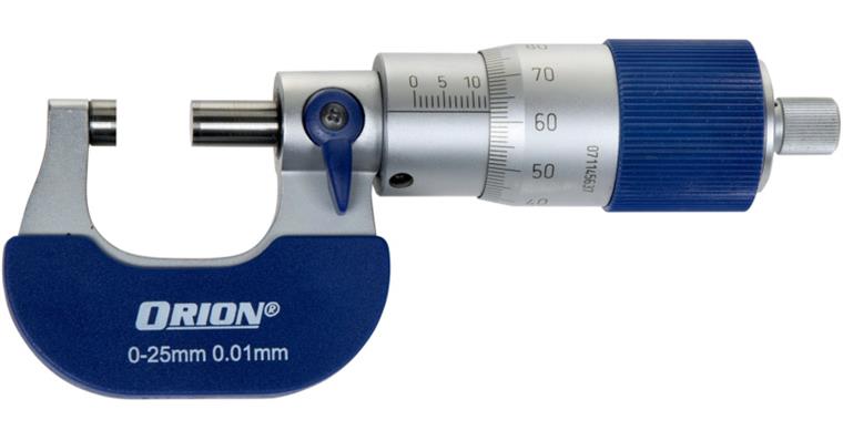 1095009497 Mikrometrické měřidlo, 0–25 mm, stup. 0,01 mm, stoup. vřetena 1 mm, pouzd.