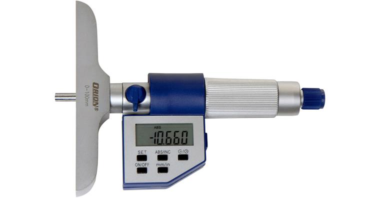 1095009526 Digitální mikrometrický hloubkoměr, 0-100 mm, se 4 ocel. měřicími jehlami