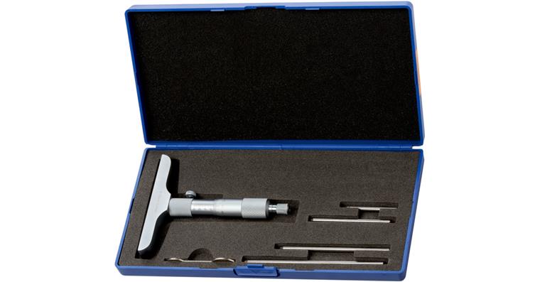 1095009525 Mikrometrický hloubkoměr, měřicí rozsah 0-150 mm, se 6 měřicími jehlami