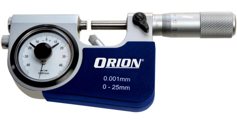 1095009523 Mikrometrické měř. s přes. úchylkoměrem, 0-25 mm, stup. 0,001 mm, pouzdro