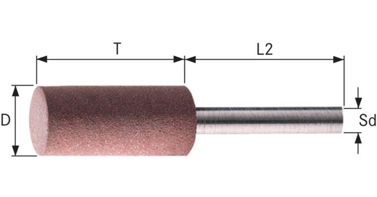 1001427696 Válc. brus. těl. Poliflex, 10x10 mm, dřík 3 mm, vel. zrna 120, pojivo GR