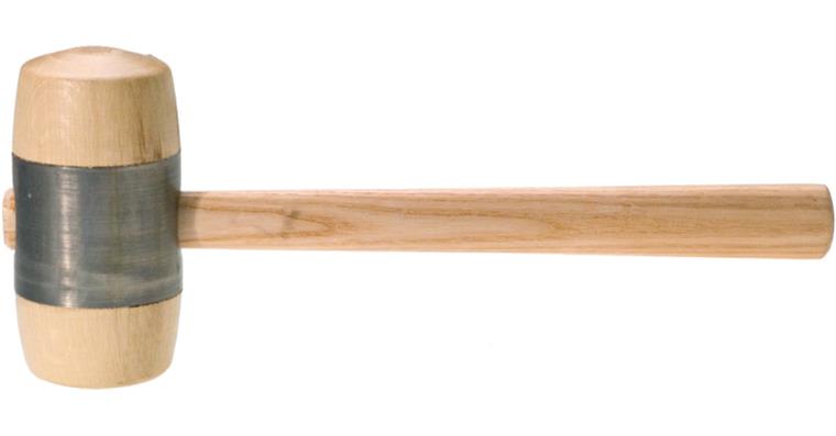 1095012352 Dřevěná palice s kovovým potahem, průměr hlavy 70 mm, jasanová násada